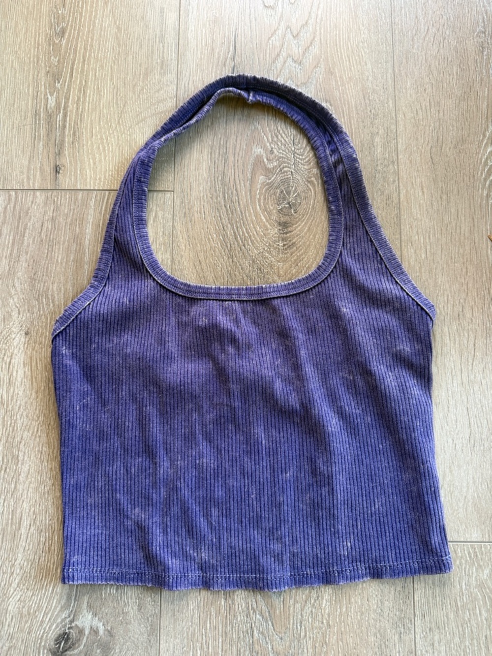 wild fable Ribbed Halter Crop Tank Top - Purple